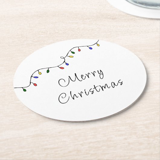 クリスマスライトフェスティバルレトロホリデイ ラウンドペーパーコースター (アングル)