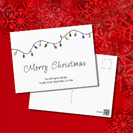 クリスマスライトフェスティバルレトロホリデーハガキ シーズンポストカード