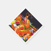 クリスマスライトフェスティバル中国のドラゴンランタン スタンダードカクテルナプキン (角)