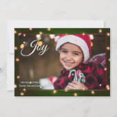 クリスマスライトフォトフレームホリデーカード 招待状 (正面)
