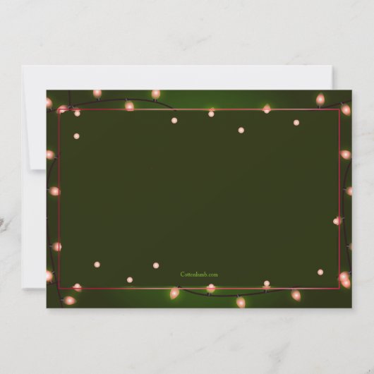 クリスマスライトフォトフレームホリデーカード 招待状 (裏面)