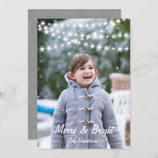クリスマスライトフォトホリデーカード シーズンカード (正面/裏面)
