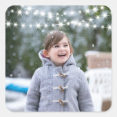 クリスマスライトフォトホリデーステッカー スクエアシール (正面)