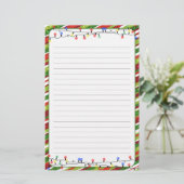 クリスマスライトフレームの休日が並ぶ 便箋 (スタンド正面)