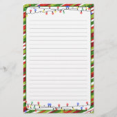 クリスマスライトフレームの休日が並ぶ 便箋 (正面)