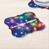 クリスマスライトブライトホリデーお洒落メリー ペーパーコースター (アングル)