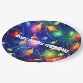 クリスマスライトブライトホリデーお洒落メリー ペーパープレート (アングル)