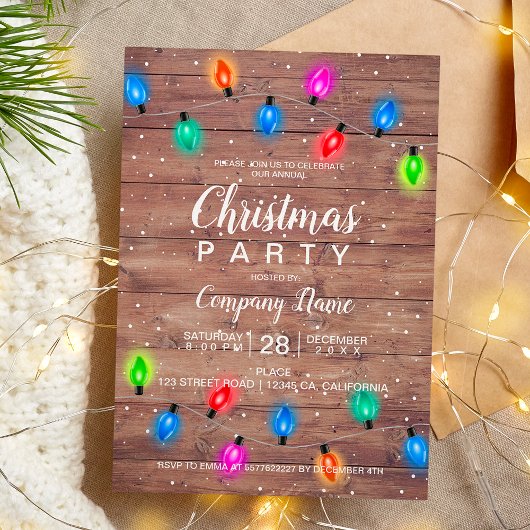 クリスマスライトブラウン木工事業企業の 招待状