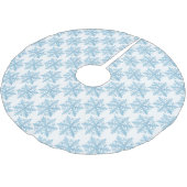 クリスマスライトブルーの水の色の雪片パターン ブラッシュドポリエステルツリースカート (アングル)