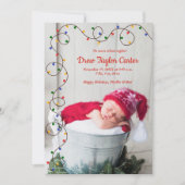 クリスマスライトベビー写真誕生のお知らせ シーズンカード (正面)