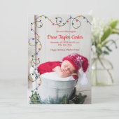 クリスマスライトベビー写真誕生のお知らせ シーズンカード (スタンド正面)