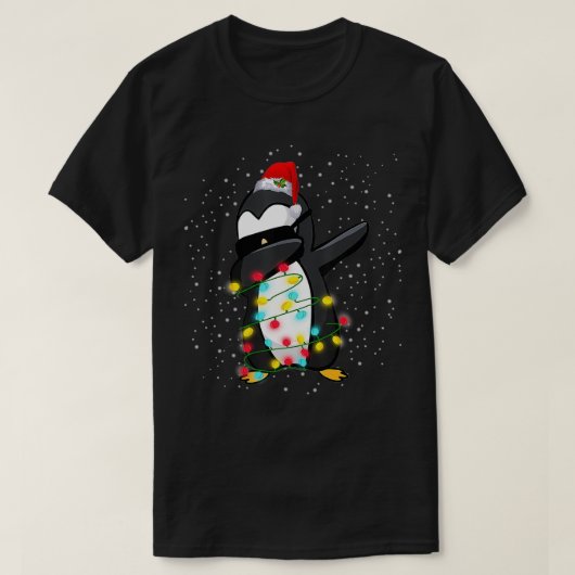 クリスマスライトペンギンダビング Tシャツ (デザイン正面)
