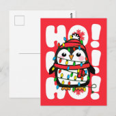 クリスマスライトペンギンHo Ho! ポストカード (正面/裏面)