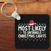 クリスマスライトホリデイのもつれをひきほどく可能性が最も高い キーホルダー (正面)