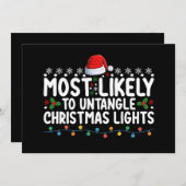 クリスマスライトホリデイのもつれをひきほどく可能性が最も高い 招待状 (正面/裏面)