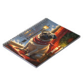 クリスマスライトホリデイ付きパグ ノートブック (左側)