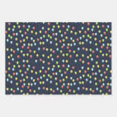 クリスマスライトホリデーパターン ラッピングペーパーシート (正面3)