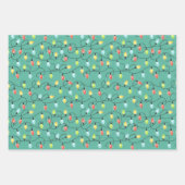 クリスマスライトホリデーパターン ラッピングペーパーシート (正面2)