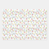 クリスマスライトホリデーパターン ラッピングペーパーシート (正面)