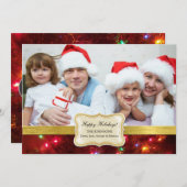 クリスマスライトホリデーフォトカード シーズンカード (正面/裏面)