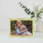 クリスマスライトホリデー🎄ライムグリーンフォトフレーム シーズンポストカード (スタンド正面)