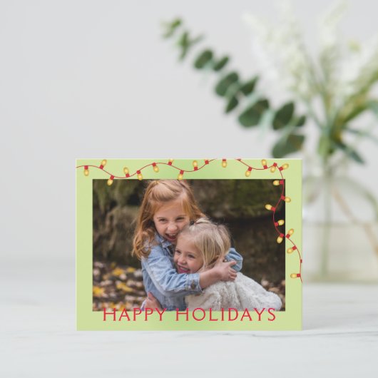 クリスマスライトホリデー🎄ライムグリーンフォトフレーム シーズンポストカード (スタンド正面)