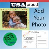 クリスマスライトホリデー🎄ライムグリーンフォトフレーム シーズンポストカード