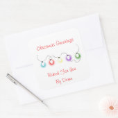 クリスマスライトホリデーラベル スクエアシール (封筒)