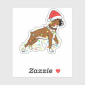 クリスマスライトボクサー犬好きおもしろいギフト シール (シート)