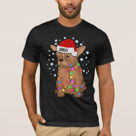 クリスマスライトボストンテリアードッグパピー Tシャツ