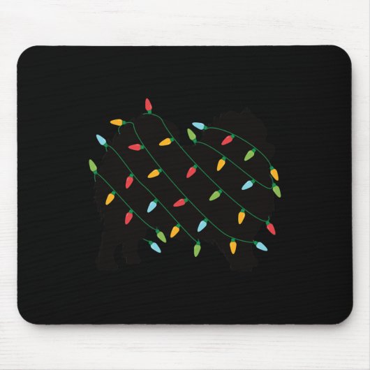 クリスマスライトポメラニア犬かわいいギフトfor Dog Lov マウスパッド (正面)