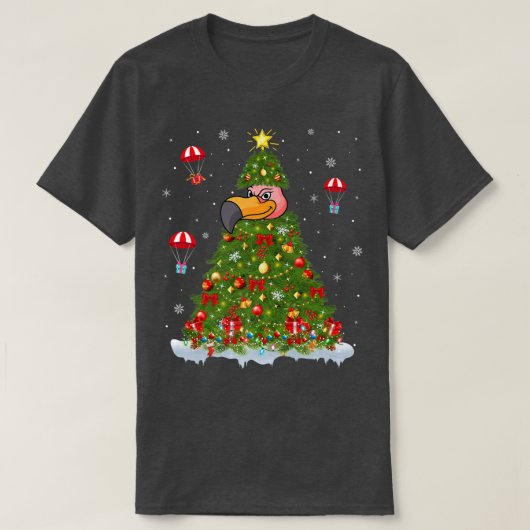 クリスマスライトマッチングファミリーコンおもしろいドルバードチェリ Tシャツ (デザイン正面)