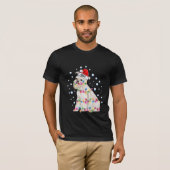 クリスマスライトミニチュアシュナウザードッグパップ Tシャツ (正面フル)