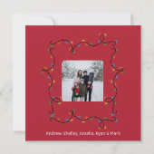 クリスマスライトメリークリスマスススススクエアフォトカード シーズンカード (裏面)