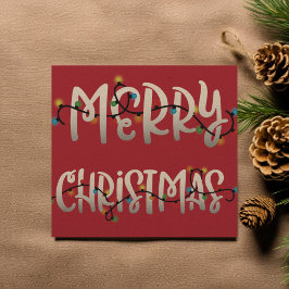 クリスマスライトメリークリスマスススススクエアフォトカード シーズンカード