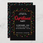 クリスマスライトメリークリスマスホリデーパーティー 招待状 (正面/裏面)