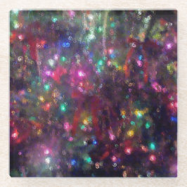 クリスマスライトモダン飲料 ガラスコースター