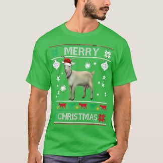 クリスマスライトヤギクリスマスパジャマメリークリスマス Tシャツ