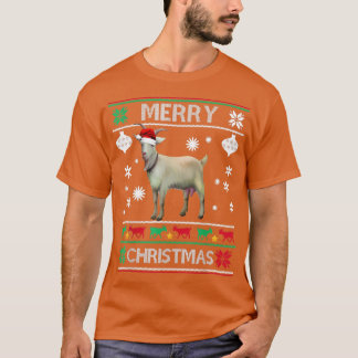 クリスマスライトヤギクリスマスパジャマメリークリスマスG Tシャツ