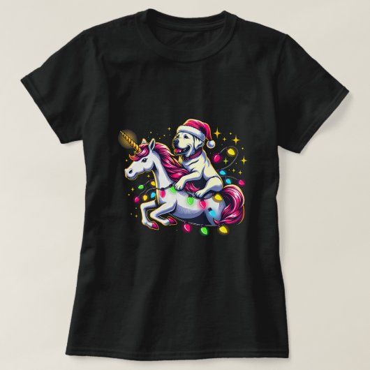 クリスマスライトラブラドールリトリーブドグライディングユニー Tシャツ (デザイン正面)