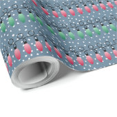 クリスマスライトレッド緑の夜の雪 ラッピングペーパー (ロールコーナー)