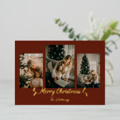 クリスマスライトレッド3写真 箔シーズンカード (立ち正面)