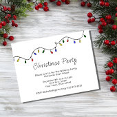 クリスマスライトレトロホリデーパーティー招待状 ポストカード