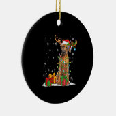 クリスマスライトローデシアンのリッジバックドッグ セラミックオーナメント (右)