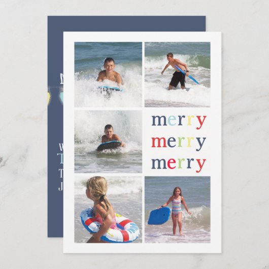 クリスマスライト両面フォト数々のカード シーズンカード (正面/裏面)