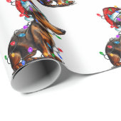 クリスマスライト付きサンタダックスシュント ラッピングペーパー (ロールコーナー)