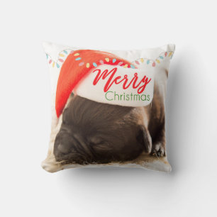 クリスマスライト付きサンタハットのクリスマスプグ クッション