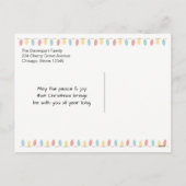 クリスマスライト付きサンタハットのクリスマスプグ シーズンポストカード (裏面)