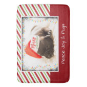 クリスマスライト付きサンタハットのクリスマスプグ バスマット (正面縦)