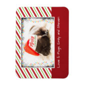 クリスマスライト付きサンタハットのクリスマスプグ マグネット (縦)